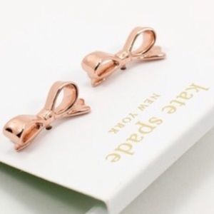Rose Gold Pair of Kate Spade Bow Earrings